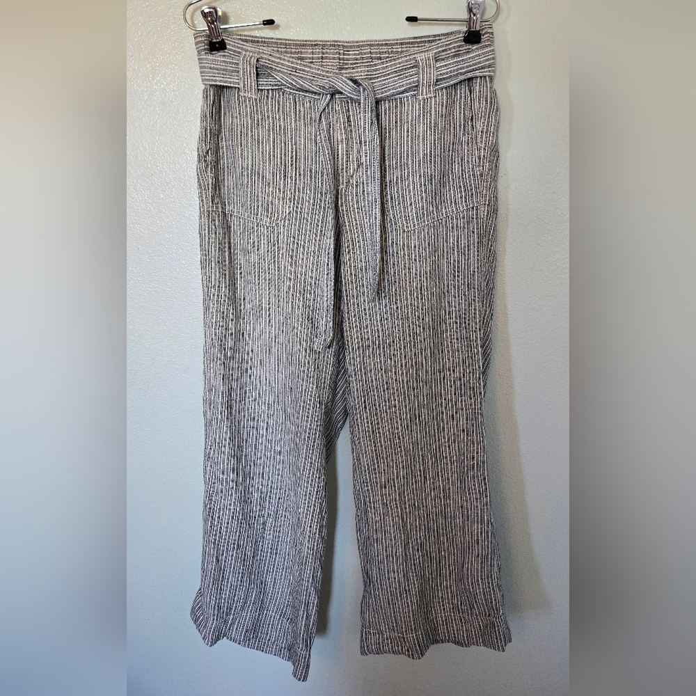 Caslon | Striped Linen Wide Legs Pants Size XS